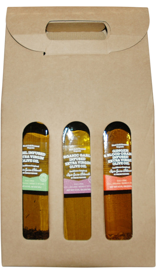 Premium Gourmet Infused Olive Oil Trio – Garlic, Rosemary Lemon Thyme, and Fusion Fire