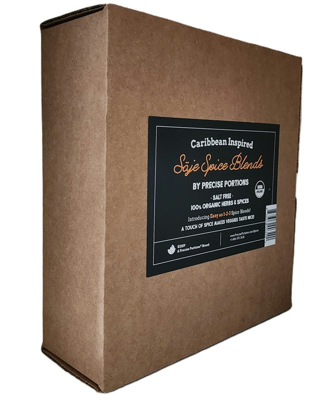 Caribbean-inspired salt-free spice blends in gourmet gift pack