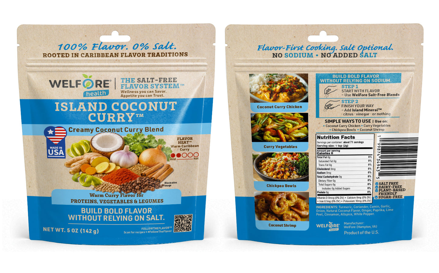 Island Coconut Curry Seasoning | Creamy Salt-Free Caribbean Curry Blend No Sodium