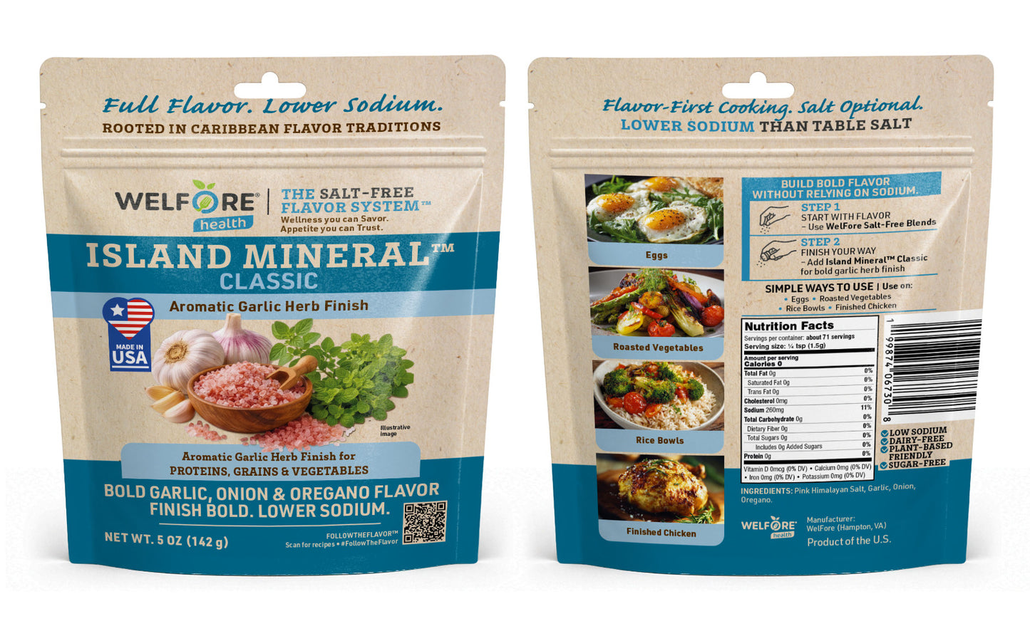 Island Mineral Classic™ Garlic Herb Salt-Free Seasoning | Low Sodium Finishing Blend