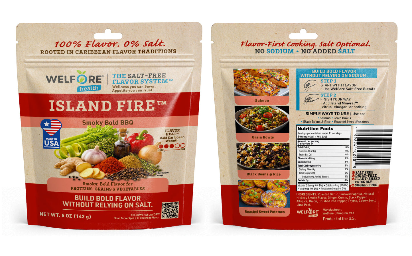 Island Fire™ Smoky BBQ Salt-Free Seasoning | Bold Caribbean Spice Blend | No Sodium