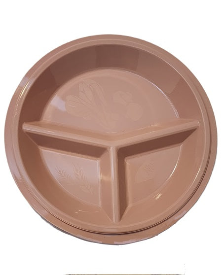 3-Section Portion Control Plate with snap-tight lid for meal prep