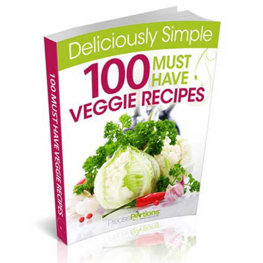 100 Must-Have Veggie Recipes eCookbook cover - Healthy plant-based recipe eBook with 100 vegetable recipes