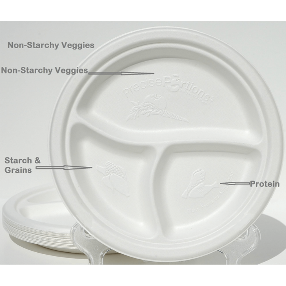 9-inch 3-Section Compostable Plates Set of 25