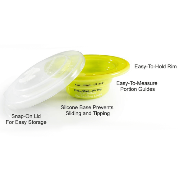 Children's portion control dinnerware and nutrition game wheels