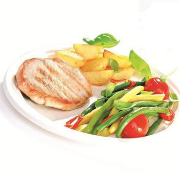 Eco 100% Compostable Dinner Plates with Portion Control Sections