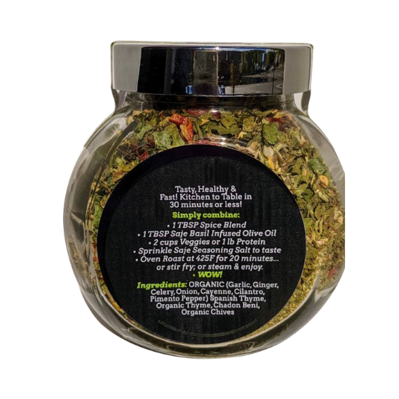 Gourmet Salt-Free Tropical Tuscan Spice Blend Glass Jar - Handcrafted Tuscan Spice Blend Salt-Free