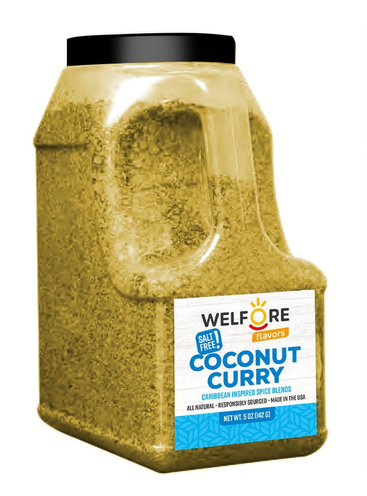 Coconut Curry Salt-Free Spice Blend – Foodservice Jug (58.5 oz Net Wt.) | Exotic & Creamy, Heart-Healthy
