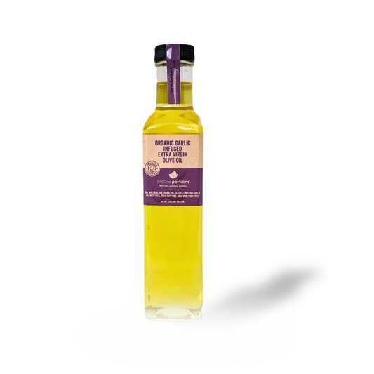 Premium Garlic Infused Extra Virgin Olive Oil Bottle - Gourmet Garlic Olive Oil for Cooking and Salads