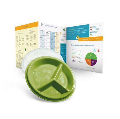 Microwave Safe Portion Control Plate with three sections and vented cover