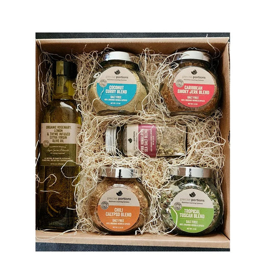 Handcrafted gourmet salt-free spice blends gift pack - Organic Caribbean seasoning gift box with tropical flavors