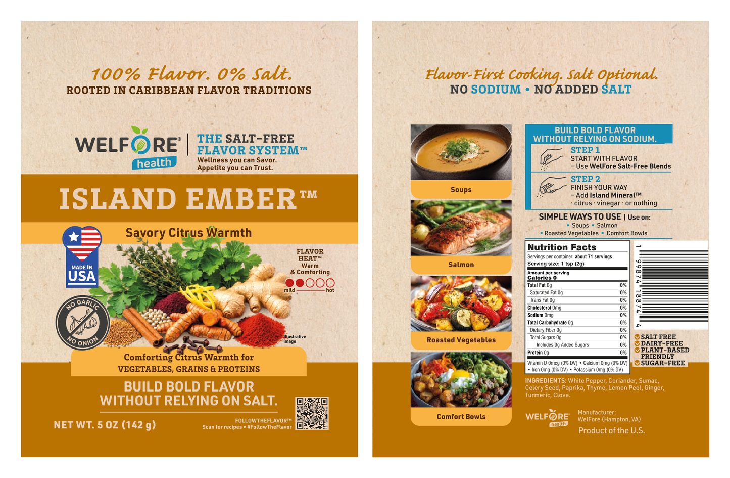 Island Ember™ No Garlic. No Onion. Salt-Free Seasoning Blend