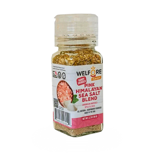 Premium Pink Himalayan Seasoning Salt Grinder - Himalayan Pink Salt with Garlic, Onion & Oregano
