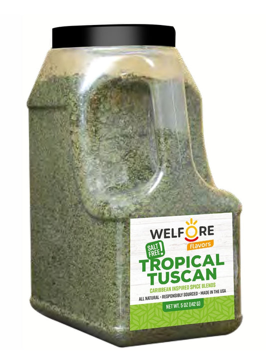 Tropical Tuscan Salt-Free Spice Blend – Foodservice Jug (37.1 oz Net Wt.) | Fresh Herbs & Citrus, Heart-Healthy