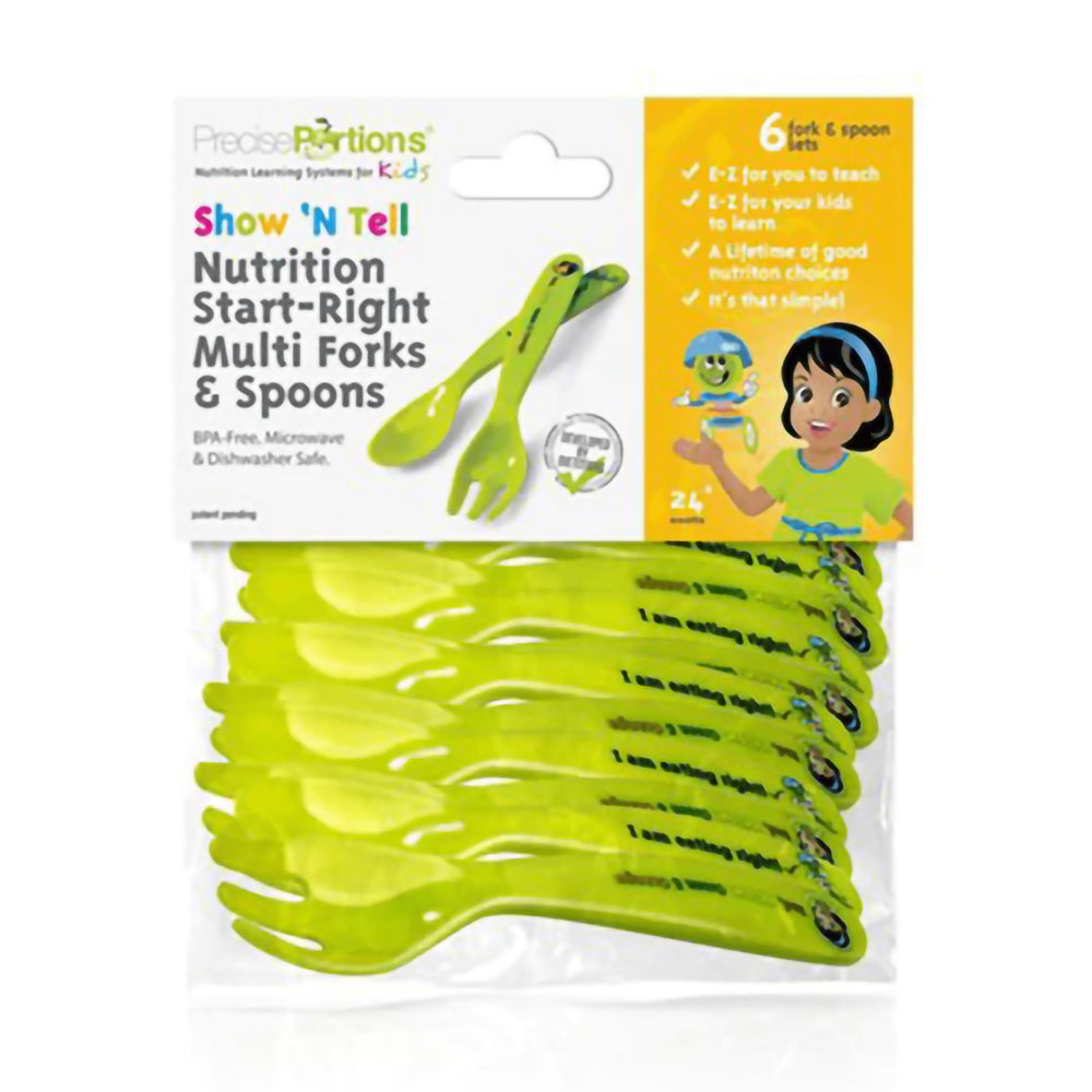Children’s BPA-Free utensil set with 6 forks and 6 spoons - Kids safe colorful forks and spoons for toddlers