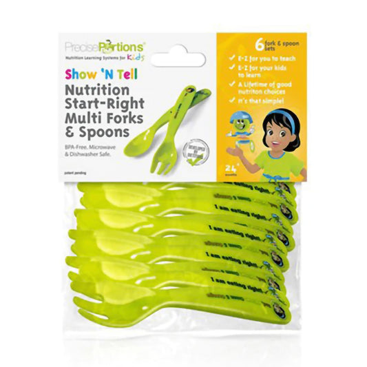 Children’s BPA-Free utensil set with 6 forks and 6 spoons - Kids safe colorful forks and spoons for toddlers