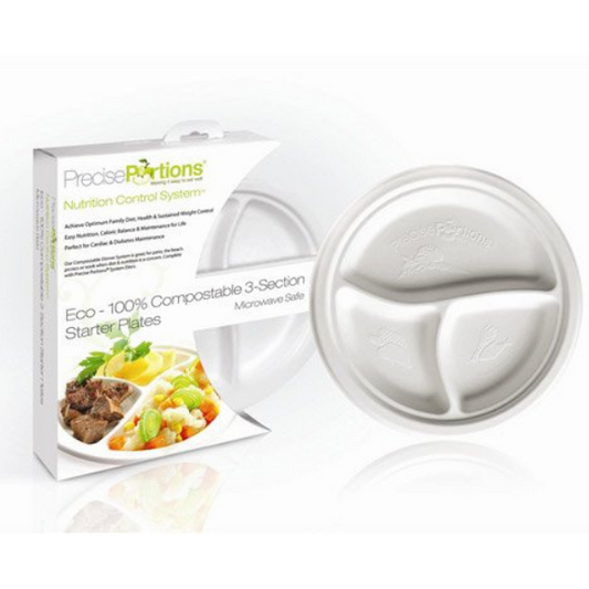 9-inch 3-Section Compostable Plates Set of 25
