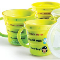 Thumbnail for Children's Show 'n Tell Lidded 6oz Cups with 2oz Graduations & Handles (Set 4)