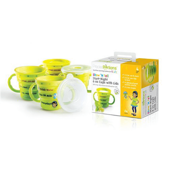 Children’s 6oz Show ‘N Tell Lidded Cups Set of 4 – BPA-Free Toddler Training Cups
