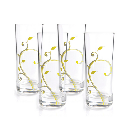 Elegant Portion Control Beverage Glasses with 4oz and 8oz guiding lines (set 4)