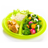 Thumbnail for Go Healthy 3-Section Portion Control Lunch Plates with Lids (Set 2)
