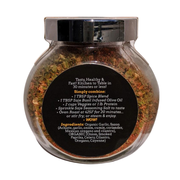 Salt-Free Chili Calypso Spice Blend Glass Jar - Handcrafted Gourmet Chili Calypso Seasoning